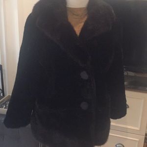 Mink black fur coat